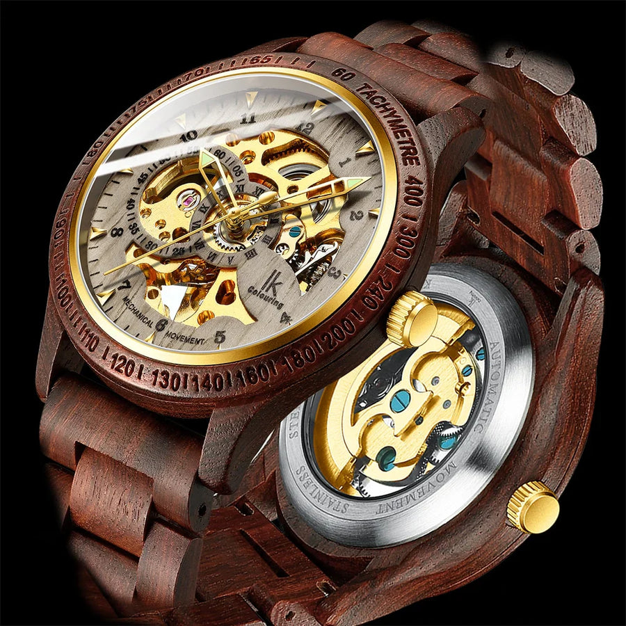 Classic Wooden Men's Mechanical Watch – Timeless Elegance Meets Nature's Craftsmanship
