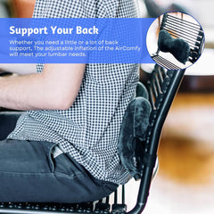 Lumbar Support Pillow, Back Pillow for Lower Back Pain Relief | Inflatable Travel Neck Pillow, Adjustable Lower Back Cushion with Washable Cover, Ergonomic Head Support for Car Seat
