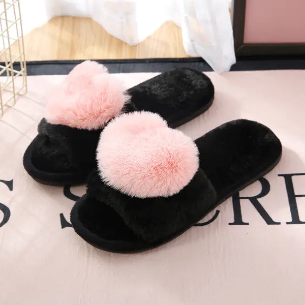 Women's Plush Cross Section Slippers for Warmth