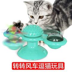 Interactive Rotating Cat Windmill Toy - Spinning Pet Entertainment & Exercise