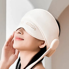 Head and Eye Massager with Heat - Rechargeable Stress Relief Device for Migraines & Eye Strain