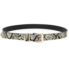 Women's Skinny PU Leather Belt - Gold Buckle Fashion Waist Belt for Jeans & Dresses