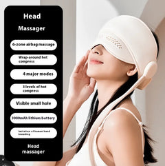 Head and Eye Massager with Heat - Rechargeable Stress Relief Device for Migraines & Eye Strain