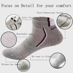Premium Men's Summer Athletic Socks - 10 Pack Breathable Sports Crew Socks