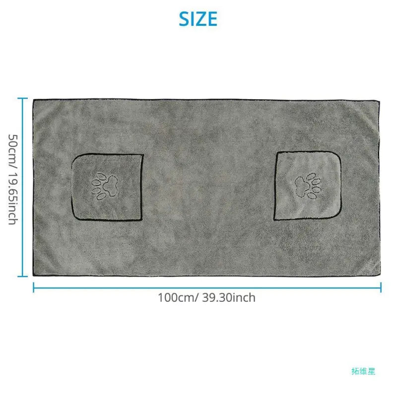 Super Absorbent Dog Bathrobe Towel - Quick Dry Microfiber Pet Bath Towel