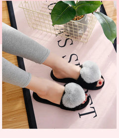 Women's Plush Cross Section Slippers for Warmth