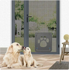 Magnetic Pet Door for Screen - Large Dog Cat Flap with Lock & Auto-Close