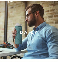 Portable Silicone Folding Water Cup - Collapsible Travel Mug for Hiking & Camping