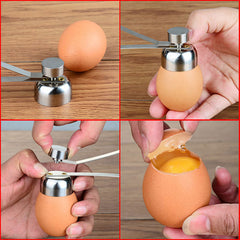 Kitchen Creative Egg Hole Cutting Tool – SUS304 Stainless Steel Glutinous Rice Egg Opener, Dual-Diameter Egg Cutter for Cooking