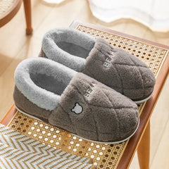 Cozy Bear Plush Slippers - Warm Winter House Shoes for Adults