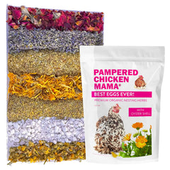 Premium All-Natural Chicken Treats & Calcium Supplement - 8lb Herbal Nesting Mix for Backyard Hens