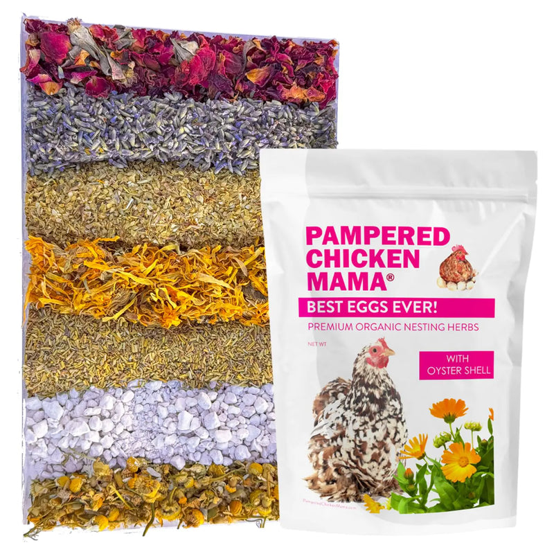 Premium All-Natural Chicken Treats & Calcium Supplement - 8lb Herbal Nesting Mix for Backyard Hens