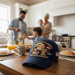 250th Anniversary USA Hat – Patriotic Baseball Cap with Bald Eagle Design, Adjustable for All Sizes