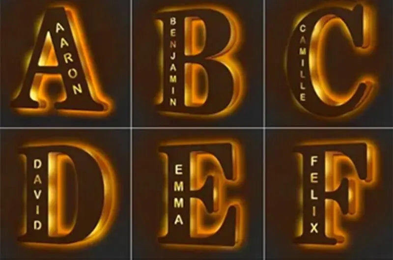 LED Wooden Decorative Letter Night Light - Personalized Ambient Lighting Fixture