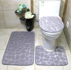 3-Piece Non-Slip Bathroom Rug Set