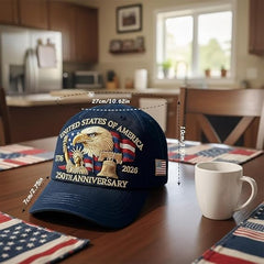 250th Anniversary USA Hat – Patriotic Baseball Cap with Bald Eagle Design, Adjustable for All Sizes