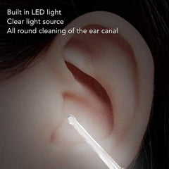 Hilitand Electric Ear Vacuum Cleaner – USB Rechargeable Ear Wax Removal Tool with LED Light, Soft Tip, and Low Noise (White)