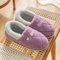 Cozy Bear Plush Slippers - Warm Winter House Shoes for Adults