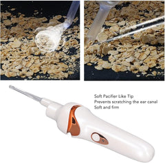 Hilitand Electric Ear Vacuum Cleaner – USB Rechargeable Ear Wax Removal Tool with LED Light, Soft Tip, and Low Noise (White)