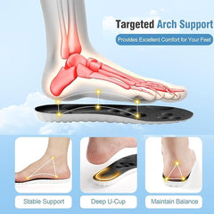 Steppers Insoles for Men & Women – Arch Support 4D Memory Foam Cloud Insoles for Foot Fatigue Relief