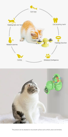 Interactive Rotating Cat Windmill Toy - Spinning Pet Entertainment & Exercise