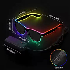 Glow in the Dark Multi-Color LED EL Wire Light-Up Glasses