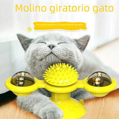 Interactive Rotating Cat Windmill Toy - Spinning Pet Entertainment & Exercise