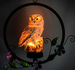 Solar Owl LED Hanging Light - Waterproof Outdoor Garden Decor with Auto On/Off