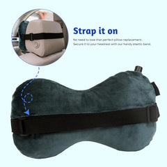 Lumbar Support Pillow, Back Pillow for Lower Back Pain Relief | Inflatable Travel Neck Pillow, Adjustable Lower Back Cushion with Washable Cover, Ergonomic Head Support for Car Seat