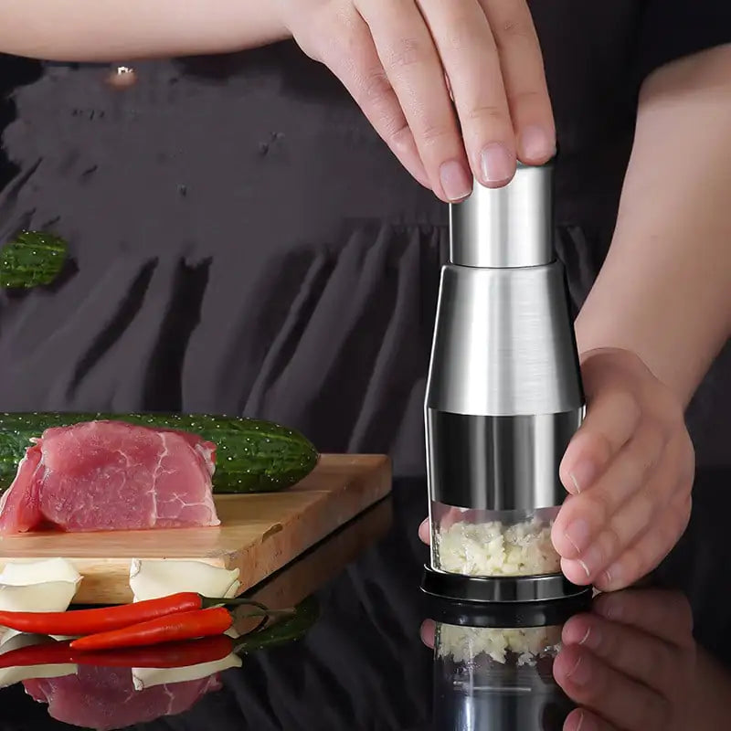 Premium Garlic Press - Stainless Steel Mincer & Crusher Tool