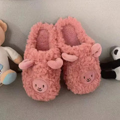 Cute Cartoon Cotton Slippers for Couples - Cozy Winter Indoor House Shoes