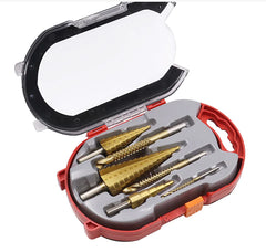 6-Piece Step Drill Groove Saw Set - Professional Drilling Kit for Metal & Wood