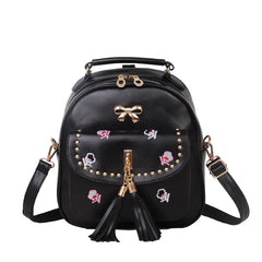 Women's Convertible Backpack & Shoulder Bag - Waterproof PU Leather Multi-Color Bag