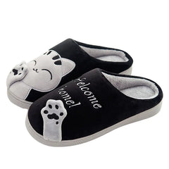 Cute Plush Cat Slippers - Cozy Winter Home Footwear for Women & Men
