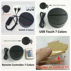 3D Buddha LED Night Light - Color Changing Meditation Decor with Remote Control