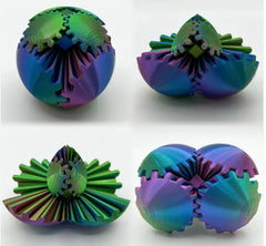 3D Printed Fidget Gear Ball - Stress Relief Rotation Toy