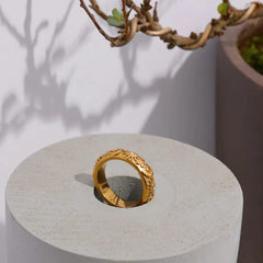 Celestial Star Moon Sun Ring - Zircon Inlaid Stainless Steel Jewelry