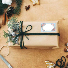 DIY Rectangle Flower Name Tag Stickers for Gifts
