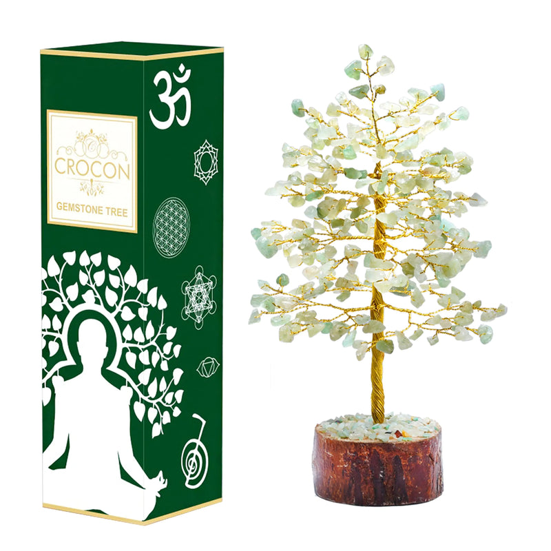 Green Jade Crystal Tree of Life - Handmade Feng Shui Money Tree | Healing Chakra Gemstone Bonsai | Spiritual Home Decor Gift