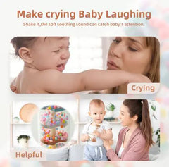 Wooden Baby Rattle - Hourglass Rain Music Sensory Toy for Infant Development