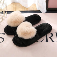 Women's Plush Cross Section Slippers for Warmth