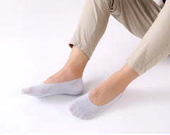 Men's Ultra-Thin Silicone Boat Socks - 3 Pairs | No-Show Anti-Slip Invisible Socks