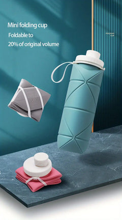 Portable Silicone Folding Water Cup - Collapsible Travel Mug for Hiking & Camping