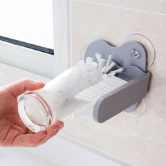 Kitchen Bottle Brush - Glass Washer Brush - Water Bottle Cleaning Brush with Suction Base