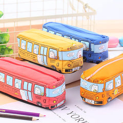 Creative Cartoon Bus Pencil Case - Large Capacity & Durable Design for Students