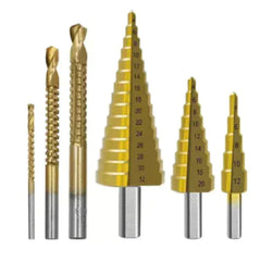 6-Piece Step Drill Groove Saw Set - Professional Drilling Kit for Metal & Wood
