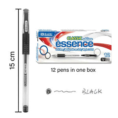 Essence Gel Pen Black w/ Cushion Grip (12/Box)