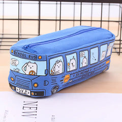 Creative Cartoon Bus Pencil Case - Large Capacity & Durable Design for Students