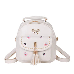Women's Convertible Backpack & Shoulder Bag - Waterproof PU Leather Multi-Color Bag