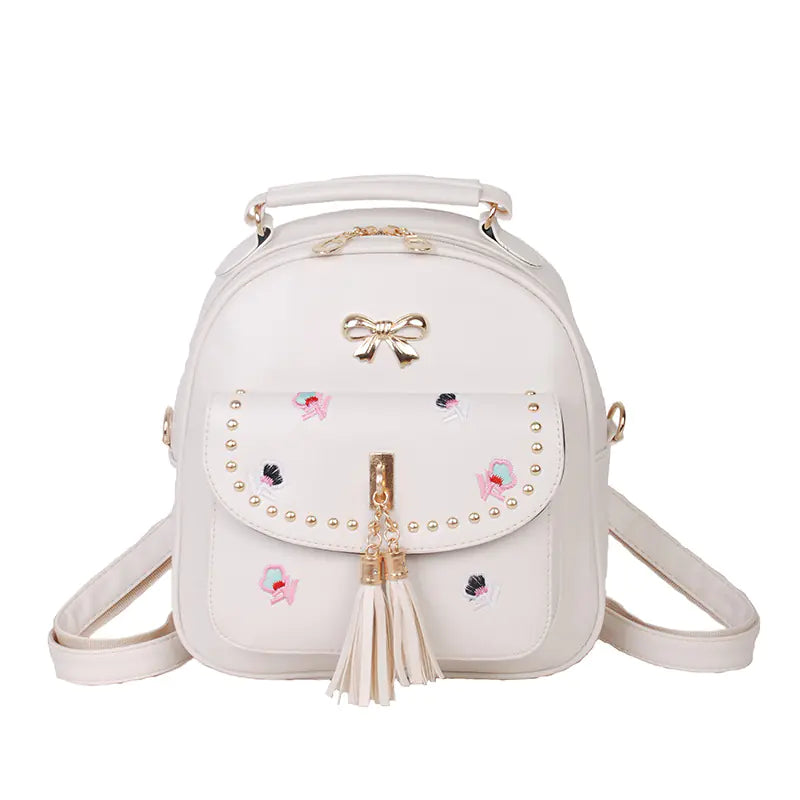 Women's Convertible Backpack & Shoulder Bag - Waterproof PU Leather Multi-Color Bag